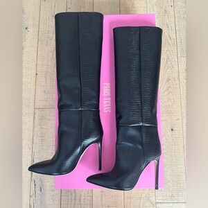 Paris Texas Black Stiletto Knee-High Boots